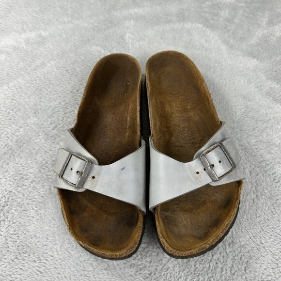 Birkenstock Madrid Silver Sandals Women’s Size 41 EU Regular - Picture 2 of 11